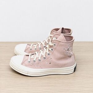 Converse Chuck Taylor 70 Pearls & Studs High Top Sneakers Womens US 6.5 Pink